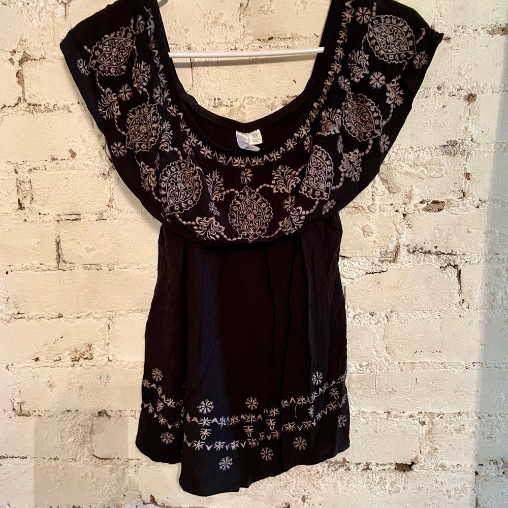 Off Shoulder Embroidered Top